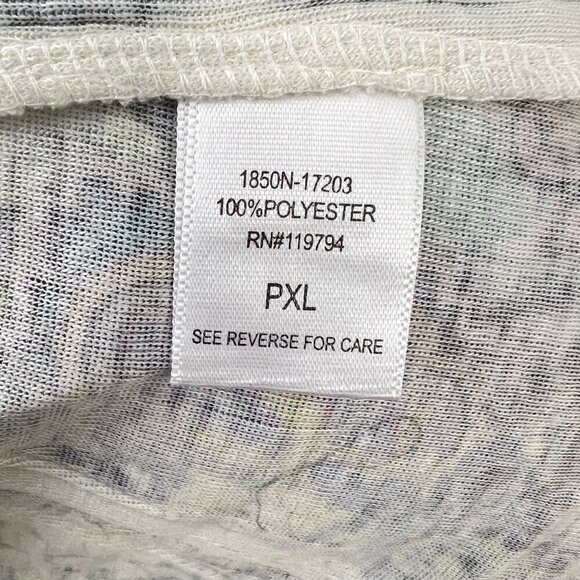 One World Womens PXL Boho Paisley  Top 3/4 Sleeve Multicolor Polyester - Picture 4 of 9